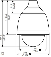 Bosch AutoDome 5000 VEZ-523-EW PTZ size