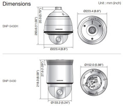 Samsung SNP-5430 PTZ Dimensions