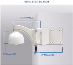 Geovision Pendant Wall Mount with Convex Wall Adapter and Back Box
