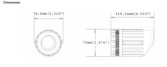 Geovision GV-EBL1100 IR Bullet Dimensions