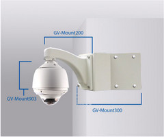 Geovision Vandal Dome Convex Corner Wall Pendant Mount