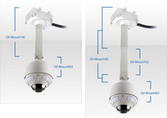 Geovision Vandal Dome with Ceiling Mount Straight Tube Pendant Mount with Box