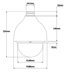 OEM Dahua SD50230S-HN PTZ Dimensions