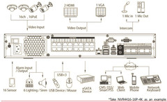 Dahua 4K NVR NVR4416-16P-4K 16ch rear panel diagram