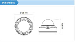 Vivotek FD816B-HF2 Dome IP Camera dimensions