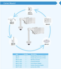 Vivotek FD836B-EHTV Vandal Dome IP Camera Corner Bracket