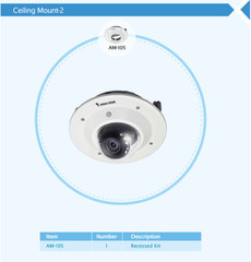Vivotek FD9171-HT Dome IP Camera recessed or in-ceiling mount option