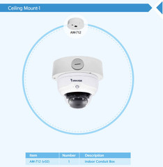 Vivotek FD9171-HT Dome IP Camera conduit box 