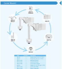 Vivotek FD9171-HT Dome IP Camera more corner bracket mount options