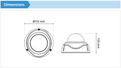 Vivotek FD9381-EHTV Vandal Dome IP Camera dimensions