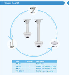 Vivotek FD9381-HTV Vandal Dome IP Camera pendant mounts