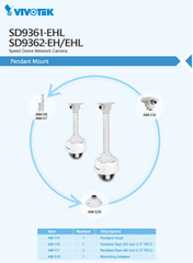Vivotek SD9361-EHL PTZ IP Camera pendant mounts