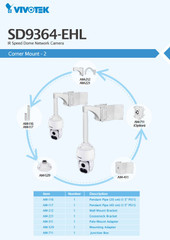 Vivotek SD9364-EHL IR PTZ IP Camera corner bracket wall mount arms