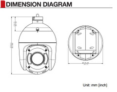 ACTi I98 33x IR PTZ IP Camera Dimensions