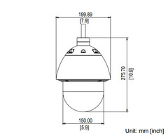 ACTi I910 PTZ IP Camera dimensions