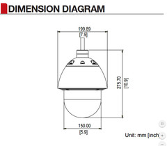 ACTi B916 PTZ IP Camera Dimensions