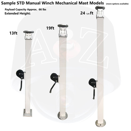 A2Z WM Series Standard Manual Winch Telescopic Masts