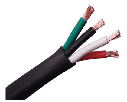 A2Z  Premium Outdoor Speaker / Low Voltage Cable, 14/4 Stranded 105 Strand, Direct Burial, Black