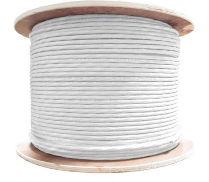 A2Z CCTV RG59 Siamese Coaxial Cable with 18/2 Power, 20AWG Solid Copper, 1000ft Wooden Spool (White)