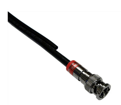 A2Z Premium CCTV RG59 Siamese Direct Burial Cable with 18/2 Power shown with a BNC terminated - NO BNCs included