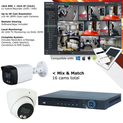OEM D 16ch+ 16x 4K IR + White Light Cams CCTV AI Security Camera System ODX16-OD16FC OEM D 16ch+ 16x 4K IR + White Light Cams CCTV AI Security Camera System ODX16-OD16FC