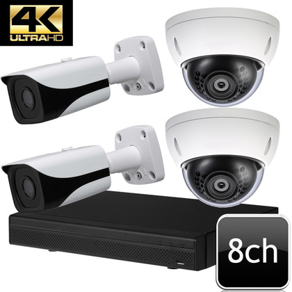 世界シェアTOPクラス！dahua製 高画質 防犯カメラ4台セット② Dahua Ultra HD 4K 8 channel 8 IP Security Camera System OEM-SD2