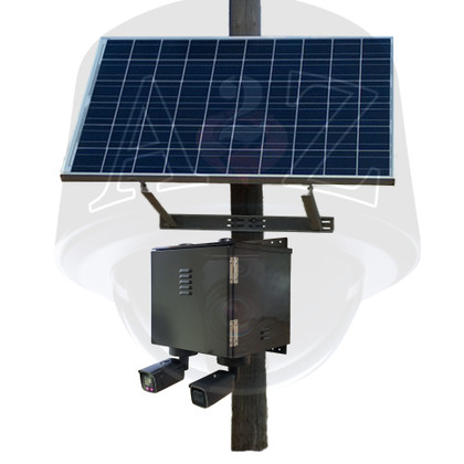 A2Z SS-E-LPR Solar 4G / 5G WiFi License Plate Recogonition Camera System Sample - Black Finish 