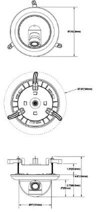Arecont Vision D4F-AV1115DNv1-3312 dome dimensions