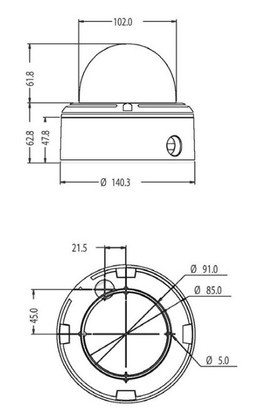 Arecont Vision D4SO-AV5115DNv1-3312 dome camera dimensions