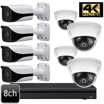 Dahua 4K 8ch Dome Bullet 8 IP Camera System OEM-SD2