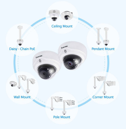 Vivotek FD9171-HT Dome IP Camera Optional Mounts