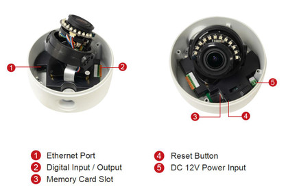 ACTi A81 IR Vandal Dome IP Camera internal diagram