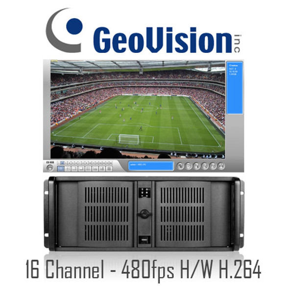 16 channel H/W Compression H.264 480fps Geovision Rackmount PC DVR