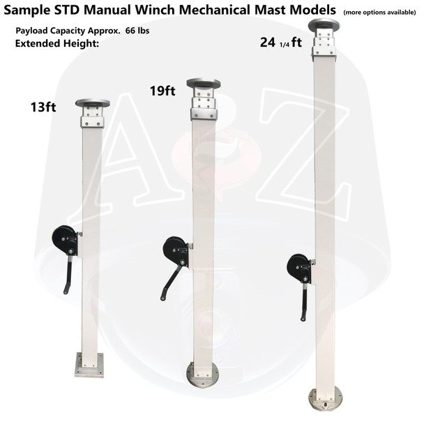A2Z WM Series Standard Manual Winch Telescopic Masts