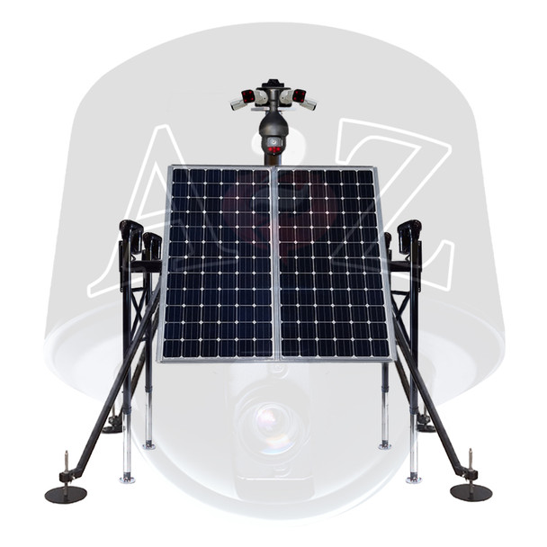 A2Z M3SP Modular Mobile Mast SOLAR POWERED Surveillance Platform including Wireless 4G and Multiple Security Cameras