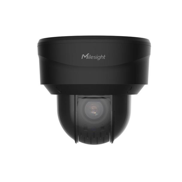 Milesight MS-C5371-X12PE 5MP AI 12x IR Vandal Dome PTZ IP Camera black casing side Milesight MS-C5371-X12PE 5MP AI 12x IR Vandal Dome PTZ IP Camera black casing side