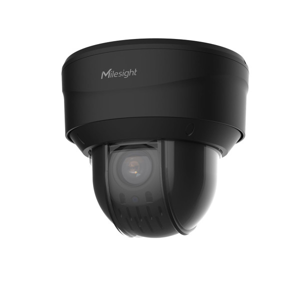 Milesight MS-C5371-X12PE 5MP AI 12x IR Vandal Dome PTZ IP Camera alt side below black casing Milesight MS-C5371-X12PE 5MP AI 12x IR Vandal Dome PTZ IP Camera alt side below black casing