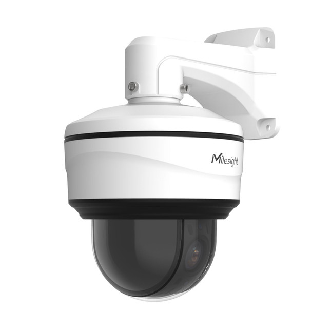 Milesight MS-C4471-X20RPE 4MP (2K) AI 20X PTZ IR Vandal Dome IP Camera with optional wall mount front