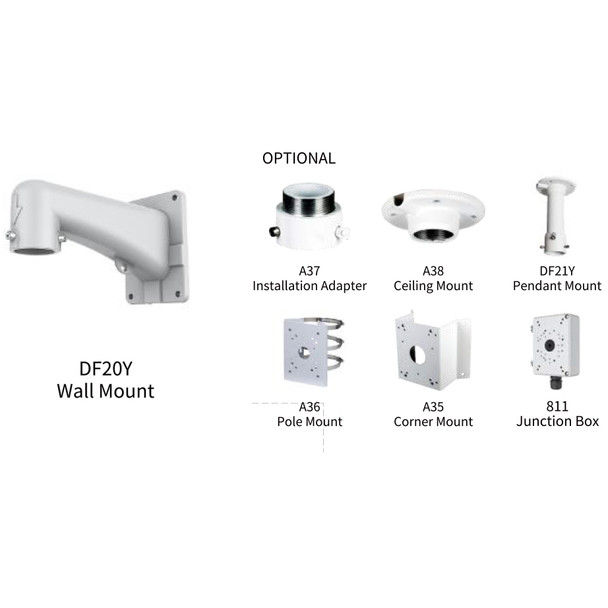 Tiandy TC-H326M-Spec-44XIWAAm 1080p A.I. 44x AEW IR IP PTZ Camera mounting accessories