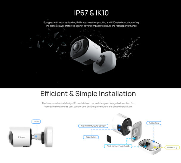 Milesight MS-C8165-PE 4K 8MP A.I. 180° Panoramic IR Bullet IP Camera IK10 IP67 Vandal Weatherproof Design - Easy Install Poster Milesight MS-C8165-PE 4K 8MP A.I. 180° Panoramic IR Bullet IP Camera IK10 IP67 Vandal Weatherproof Design - Easy Install Poster