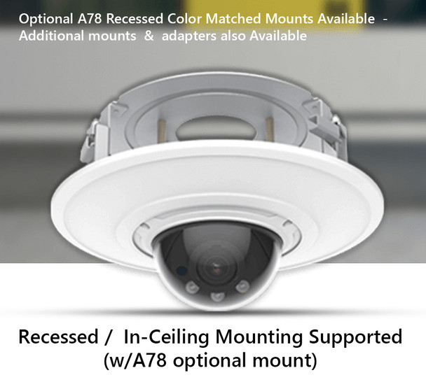 Milesight MS-C4472-RFPE 4MP 2K AI IR Vandal IP Pro Dome Cameras support recessed / in-ceiling mount with optional A78 Milesight MS-C4472-RFPE 4MP 2K AI IR Vandal IP Pro Dome Cameras support recessed / in-ceiling mount with optional A78