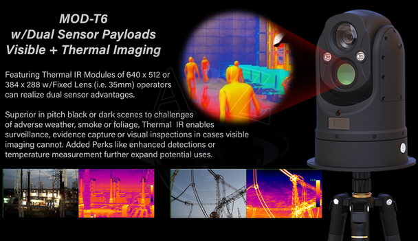 A2Z MOD-T6 Vehicle Tactical Dual Spectrum PTZ Surveillance Camera  - Thermal IR Vision  flyer A2Z MOD-T6 Vehicle Tactical Dual Spectrum PTZ Surveillance Camera  - Thermal IR Vision  flyer