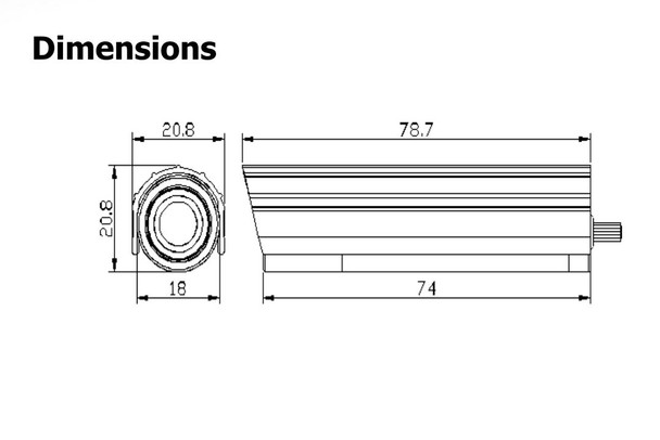 AZMBFE-1G81D Bullet Diagram w/Sun-shield option