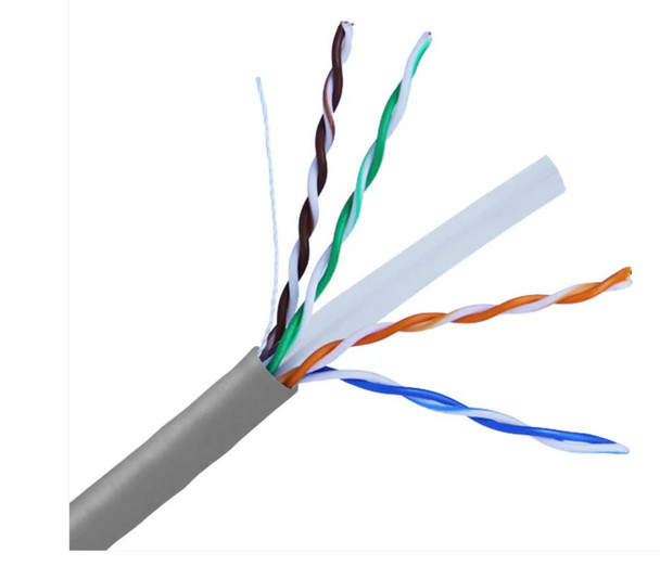 A2Z AZP-C6U7697RK – Cat6 Riser Rated Bulk Ethernet Cable, 23 AWG Solid Copper Gray