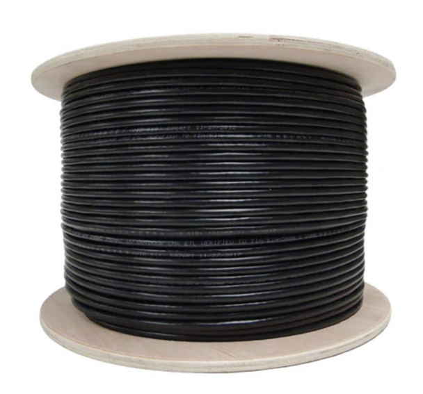 AZP-C5CMXE432BK – Cat5e Outdoor Shielded Direct Burial Cable, Drain Wire, 24AWG Solid Copper Wooden Spool 2