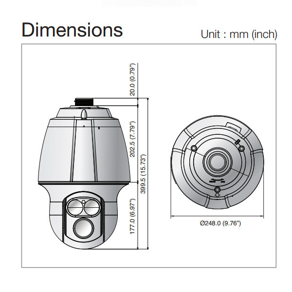 Samsung SCP-2370RH 37x IR PTZ Dome Security Camera