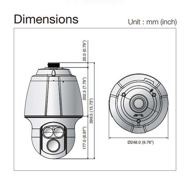 camera dim SCP2370RH camera dim SCP2370RH