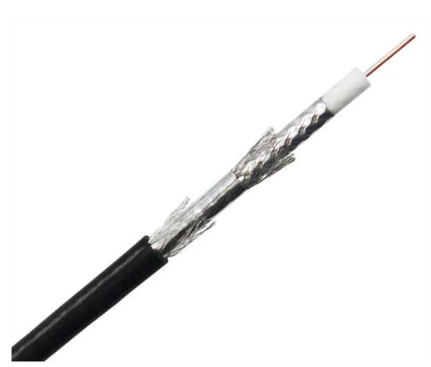 A2Z Pro RG6/U Quad Shield Direct Burial Coaxial Cable, 18AWG CCS, Black Jacket