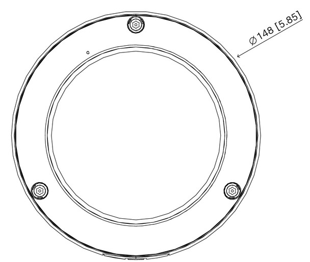 Bosch IQsight FLEXIDOME Indoor 5100i IR 8MP 4K HDR Indoor Dome IP Camera dimensions top diameter