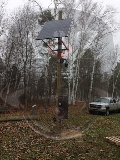 A2Z Wireless Solar Powered HD & Ultra HD IR PTZ Camera Systems w/Extended Battery Bank + Sensor + Audio (Customer Installed Michigan Dark Finish)